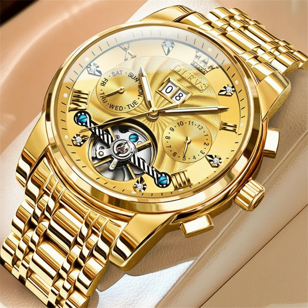 Reloj Mecánico Automático de Acero para Hombre | OLEVS 9910
