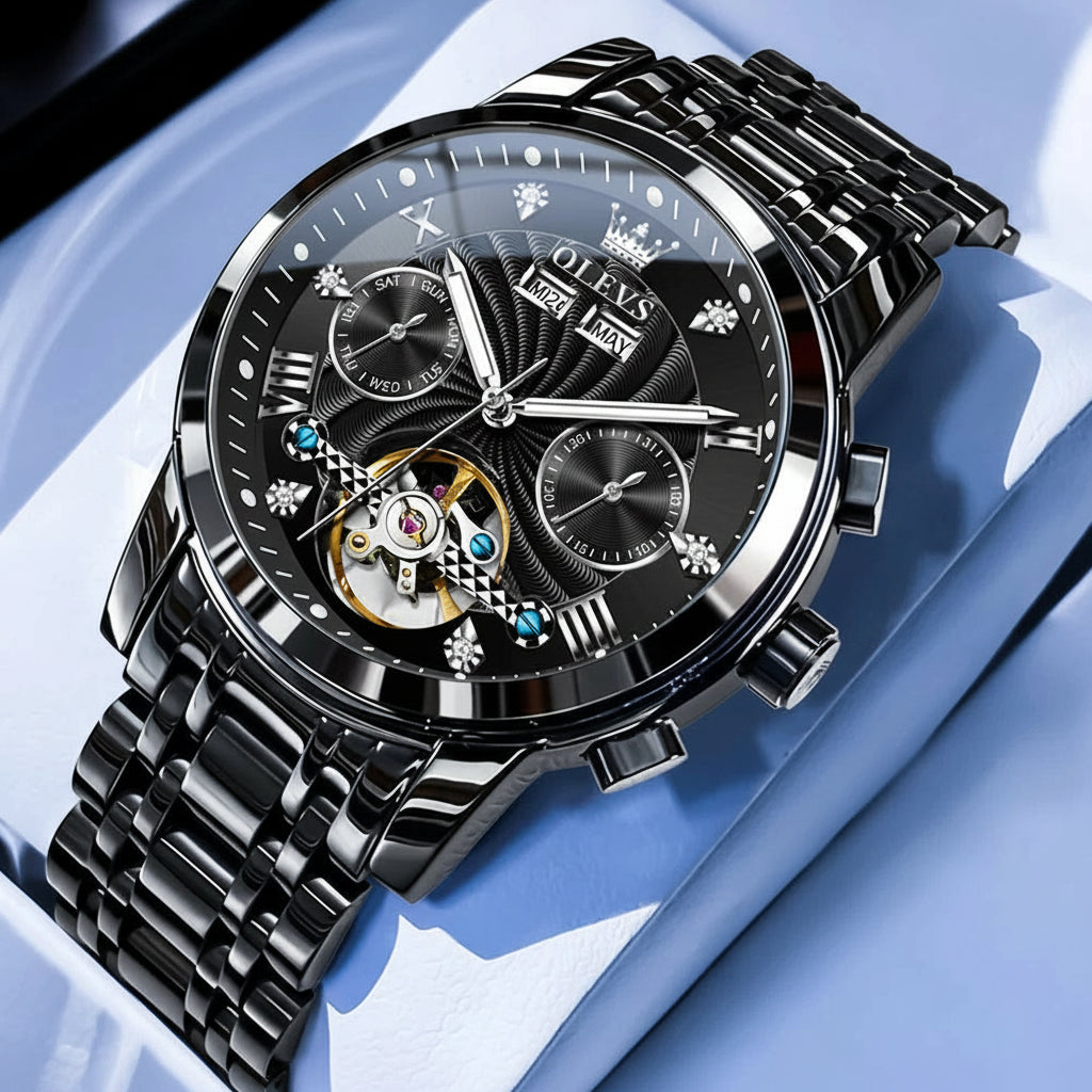Reloj Mecánico Automático Tourbillon Esqueleto | OLEVS 7088