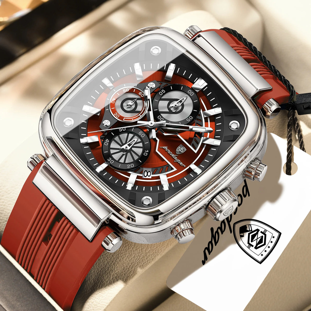 Cronógrafo Deportivo Cuadrado — Reloj de Cuarzo para Hombre | POEDAGAR