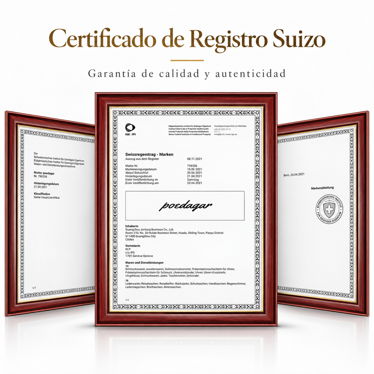 Registro de marca POEDAGAR en Suiza
