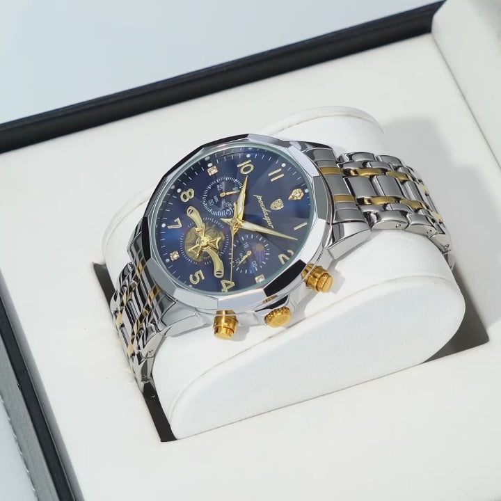 Cronógrafo de Acero — Reloj de Cuarzo para Hombre | POEDAGAR